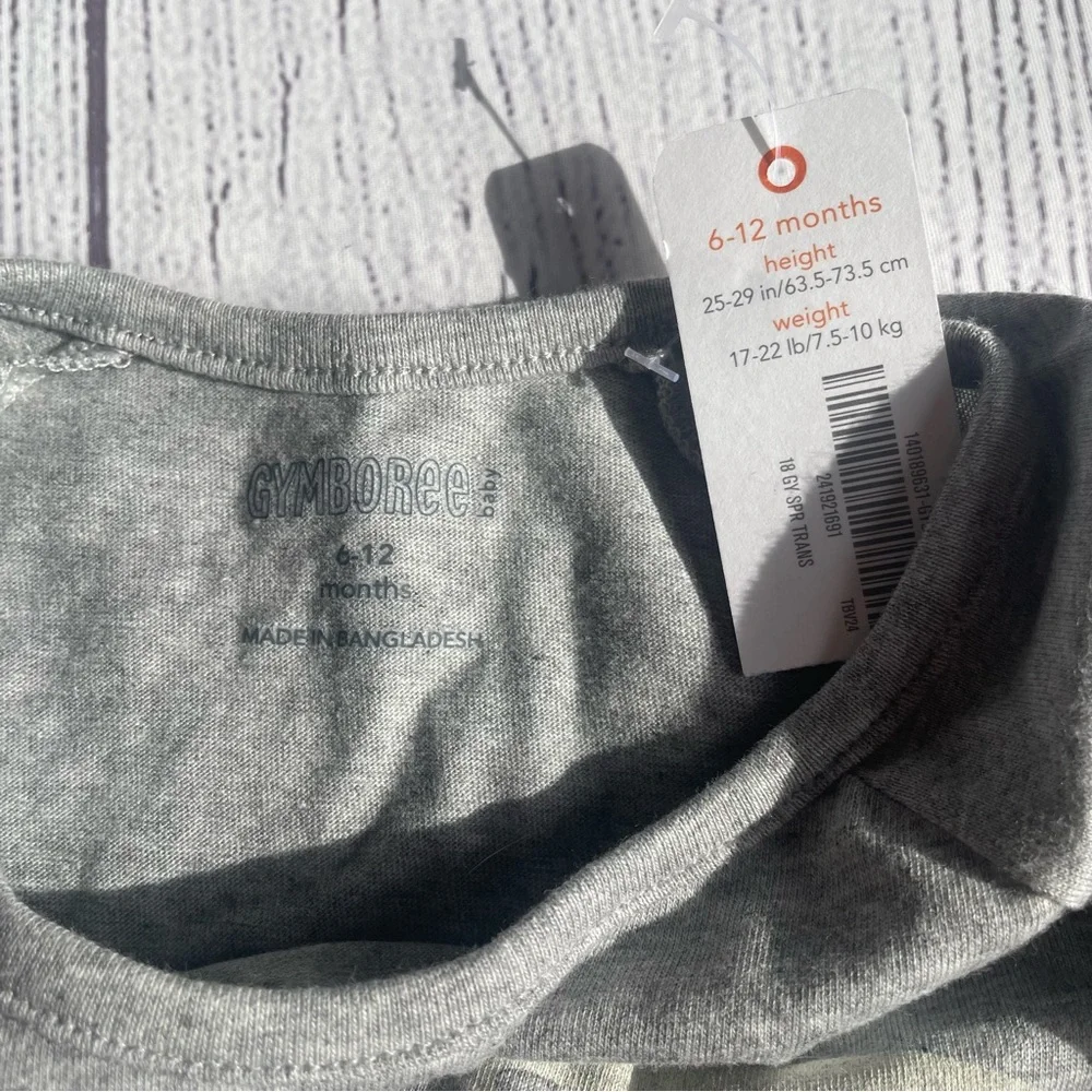 Gymboree Grey Love Your Mother Earth Tee size 6-12 months